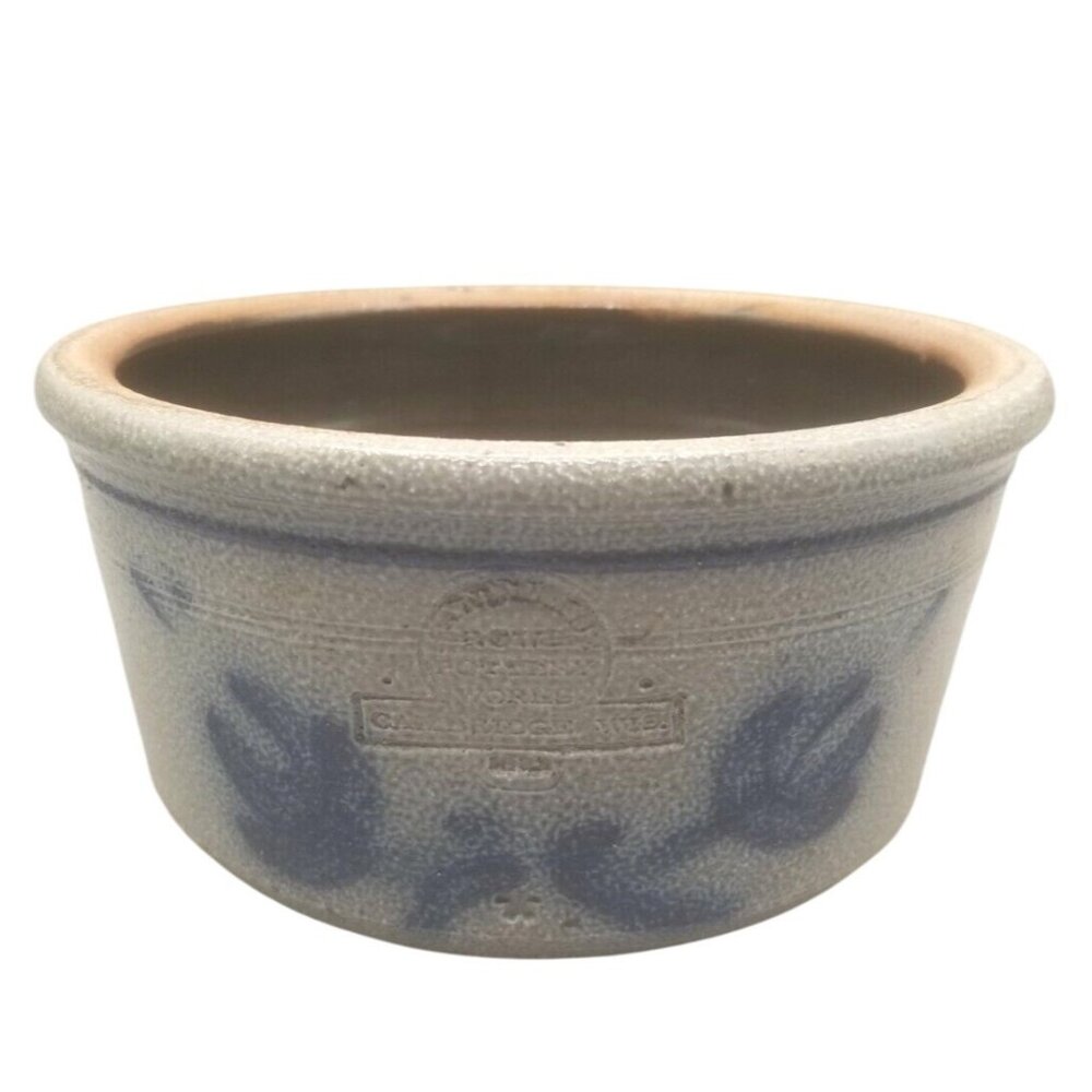 Rowe Pottery Works Salt Glaze Crock Bowl Limited Edition Historical American